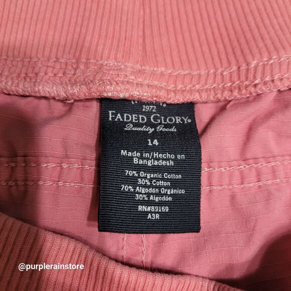 Vtg Faded Glory Capri Pants Sz 14 High Rise Rip Stop Organic Cotton Pockets Y2K - Picture 3 of 9
